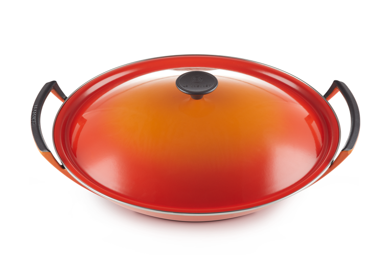 Spring padella wok in ghisa con coperchio in vetro 35 cm, 4,0L