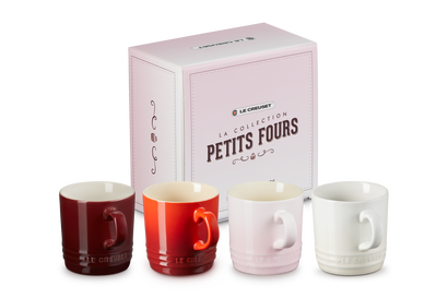 Set 4 tazze Cappuccino Petits Fours in gres vetrificato