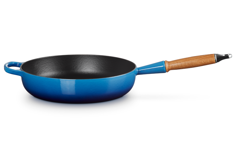 Le Creuset Padella alta in Ghisa Vetrificata con manico in legno