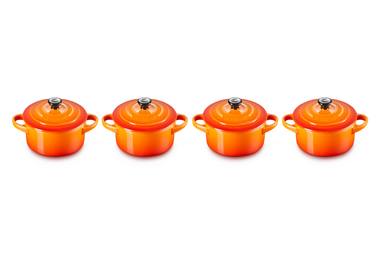 Set 4 mini cocotte in gres vetrificato