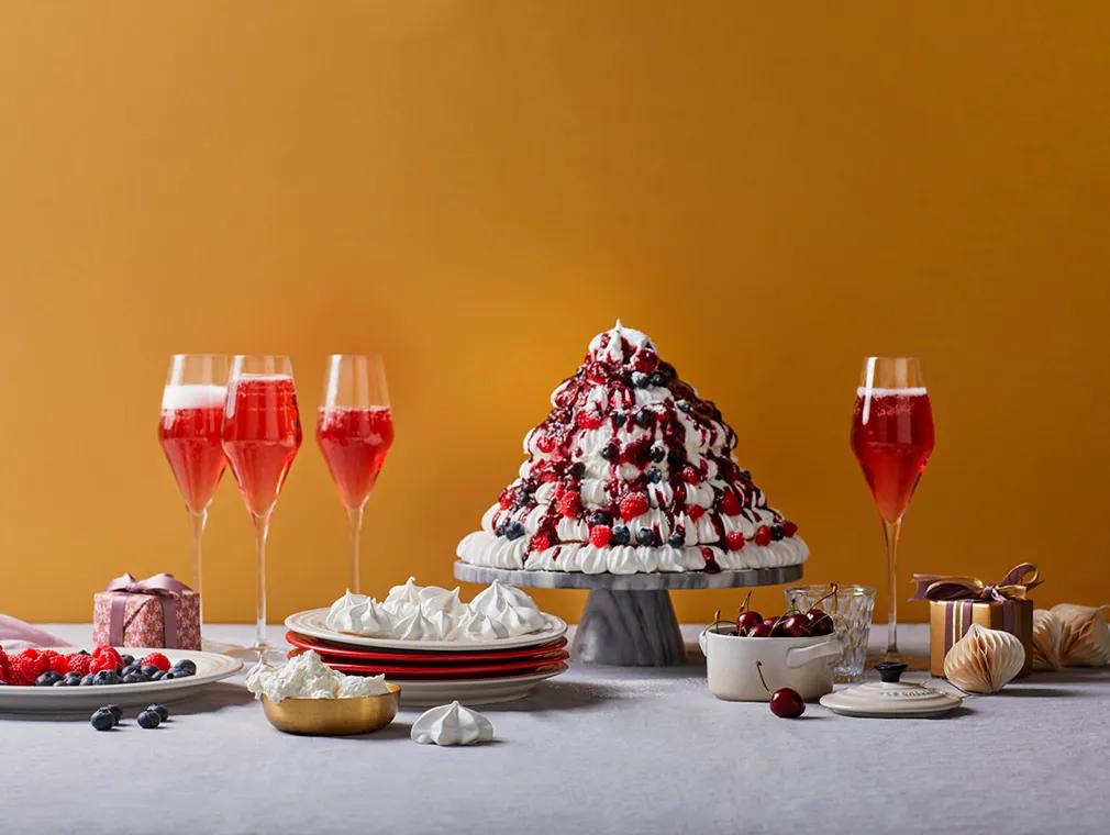 Pavlova a forma di albero di Natale