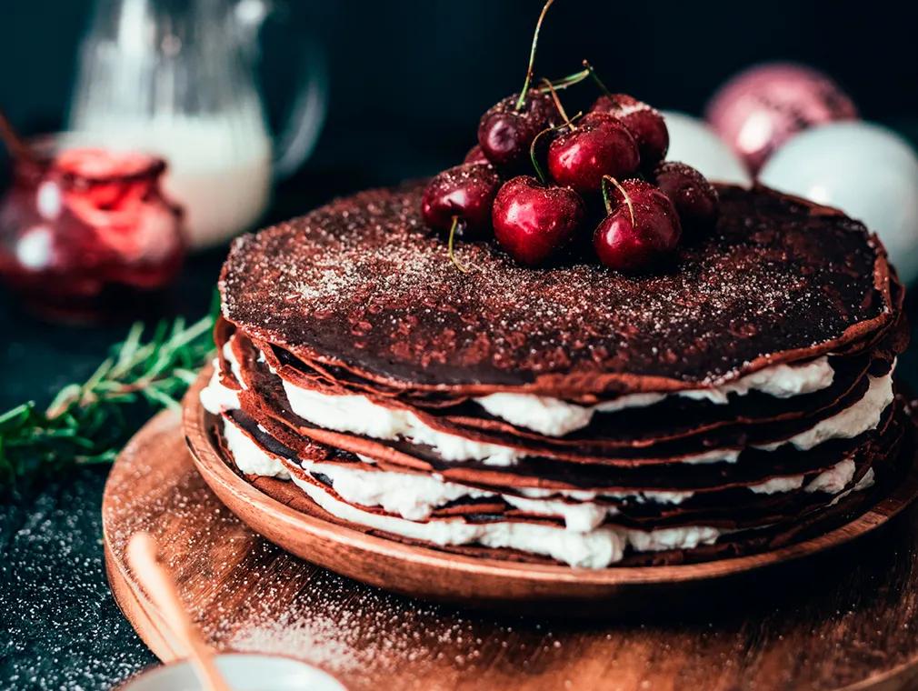 Torta di crèpes stile Foresta Nera