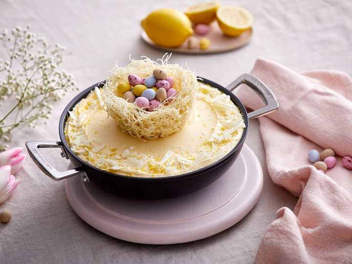 Torta nido di Pasqua con cioccolato bianco e limone